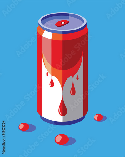 Cooldrinks can red vector illustration