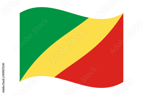 Free Download Wavy flag of Republic of the Congo, isolated on transparent background. Vector illustration - GFXLoad