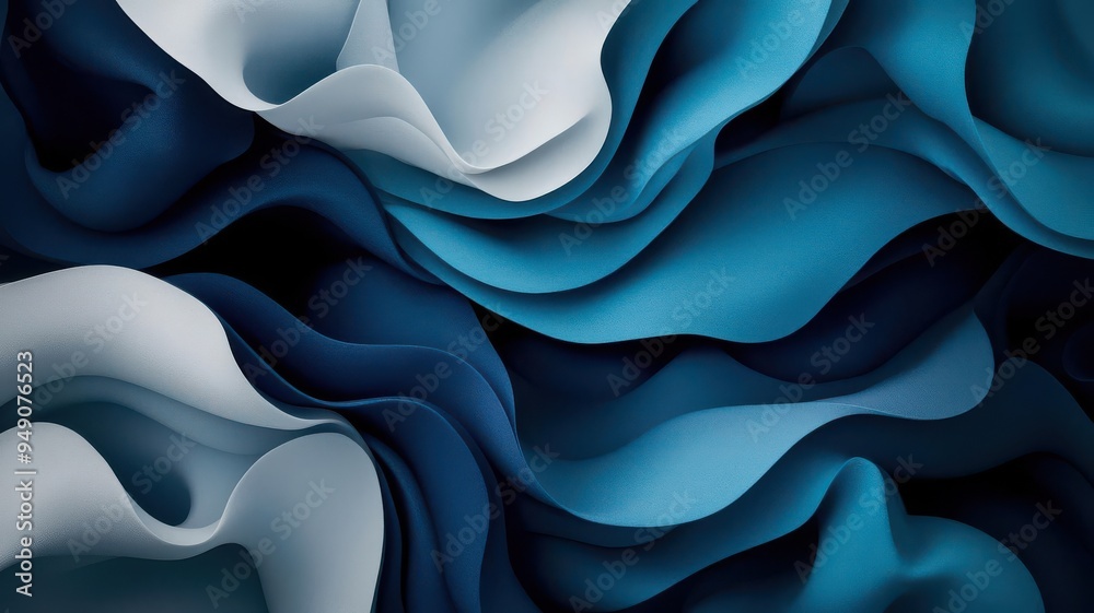 Abstract portrait in deep blues and grays, evoking the depths of the ocean and the unknown Abstract portrait in deep blues and grays, evoking the depths of the ocean and the unknown