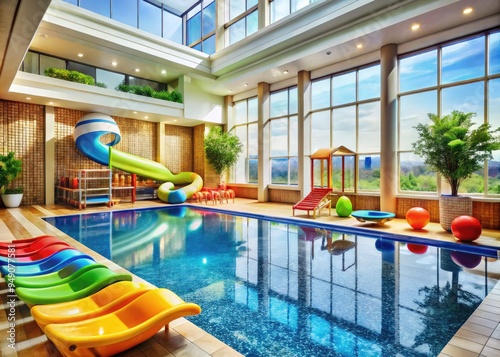 Indoor pool, Water slides for kids, Parents' lounge with games, Kids' club with arts and crafts, Lively and adventurous spirit photo