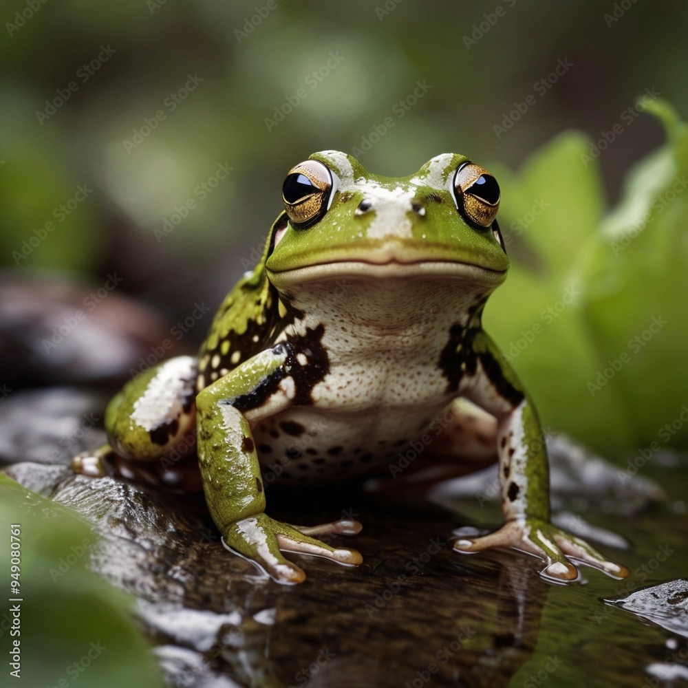 Cute green frog amphibian wildlife water Animal Cute green frog amphibian wildlife water Animal