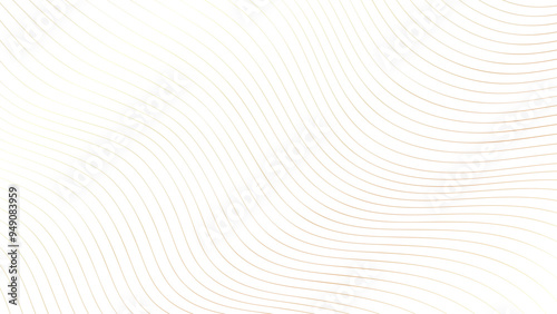 Minimalist abstract background. Wavy thin golden lines pattern