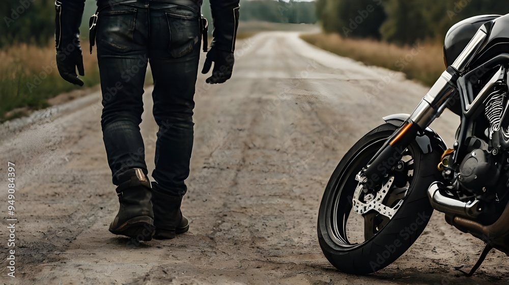 Naklejka premium person riding a bike