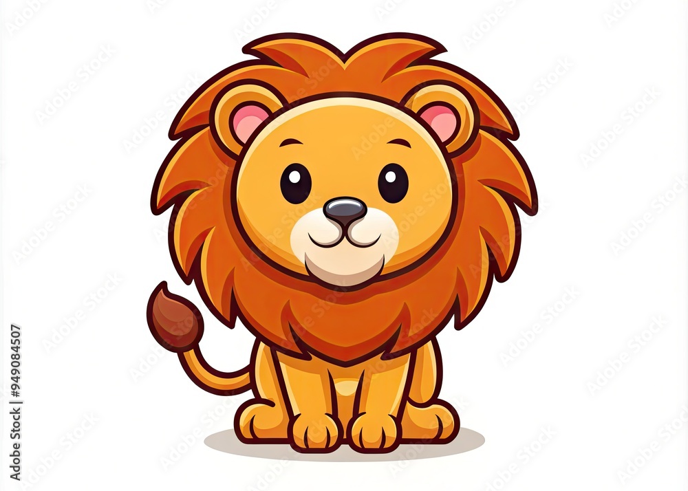 Lion logo illustration cute cartoon character Lion logo illustration cute cartoon character