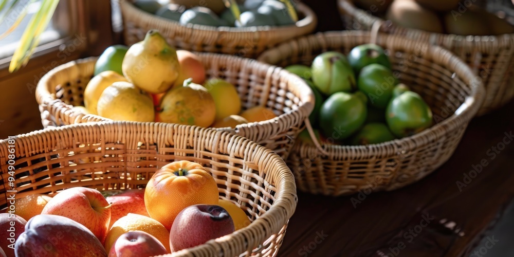 Environmentally friendly handwoven rattan fruit baskets supporting local micro businesses Environmentally friendly handwoven rattan fruit baskets supporting local micro businesses