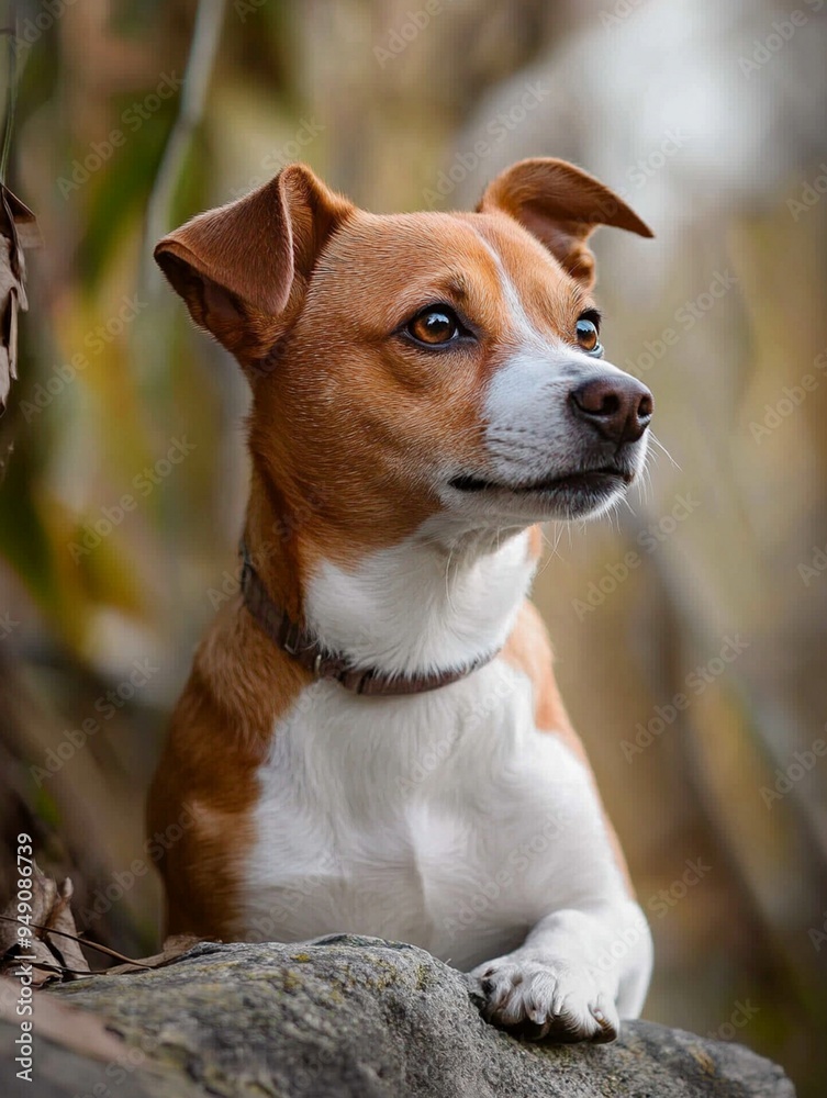 Adorable Jack Russell Terrier in Nature: Playful Pet Portrait Adorable Jack Russell Terrier in Nature: Playful Pet Portrait