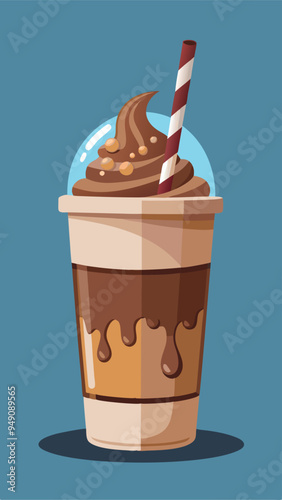 Cartoon glossy chocolate milkshake