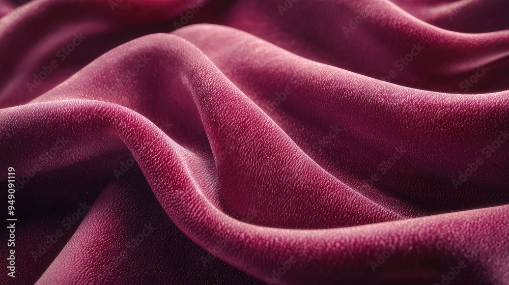Luxurious Close-Up of Soft Red Velvet Fabric with Elegant Folds and Rich Texture Luxurious Close-Up of Soft Red Velvet Fabric with Elegant Folds and Rich Texture