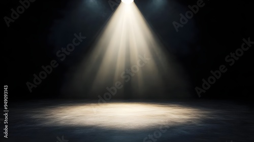 Spotlight on Dark Background, Dramatic Light Effect