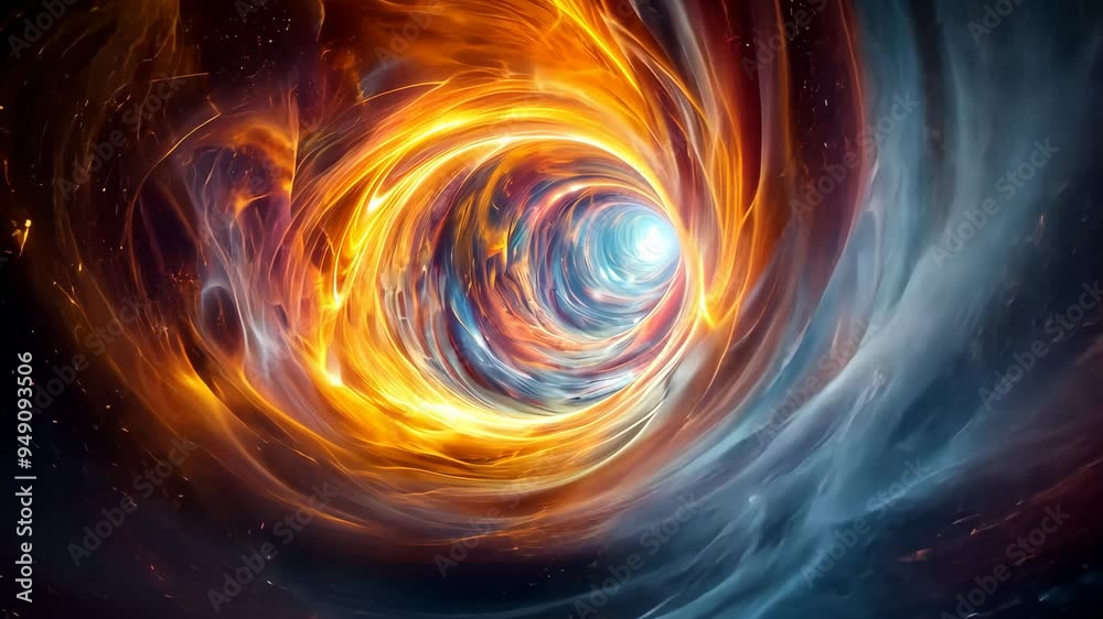Vibrant cosmic swirl of fiery and icy colors. Vibrant cosmic swirl of fiery and icy colors.