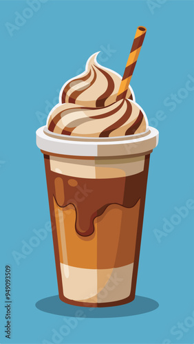 Cartoon glossy chocolate milkshake