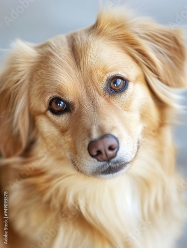 Adorable Golden Dog Portrait with Expressive Eyes