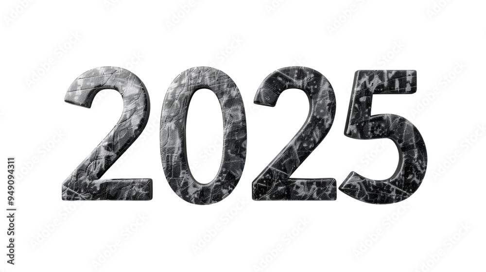 2025 Happy New Year 3d number black balloon isolated on white background 2025 Happy New Year 3d number black balloon isolated on white background