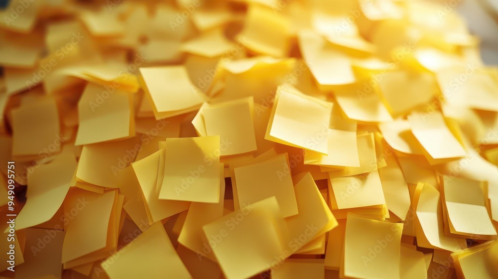 Bright yellow Post-it notes with adhesive, stuck on a computer screen, office style, neutral background, close-up, crisp details Bright yellow Post-it notes with adhesive, stuck on a computer screen, office style, neutral background, close-up, crisp details