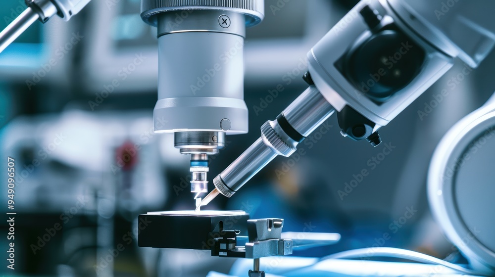 High precision equipment performing electronic circuit board testing High precision equipment performing electronic circuit board testing