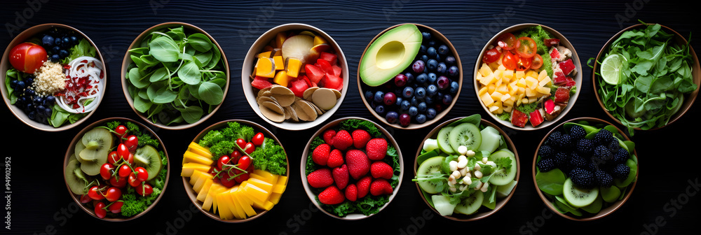 Diverse Collection of Colorful and Nutritious Gluten-Free Salads – Perfect for Health Conscious Individuals Diverse Collection of Colorful and Nutritious Gluten-Free Salads – Perfect for Health Conscious Individuals
