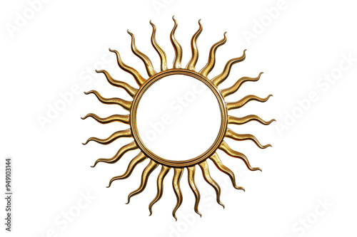 Sunny summer vector icon: isolated sun illustration with yellow sunlight, perfect for design and logo photo