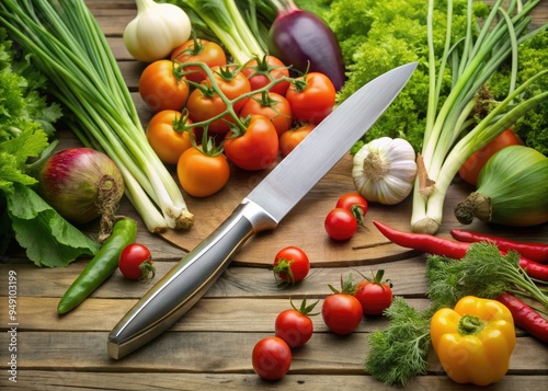 sleek ergonomic vegetable knife perfect for gardening photo