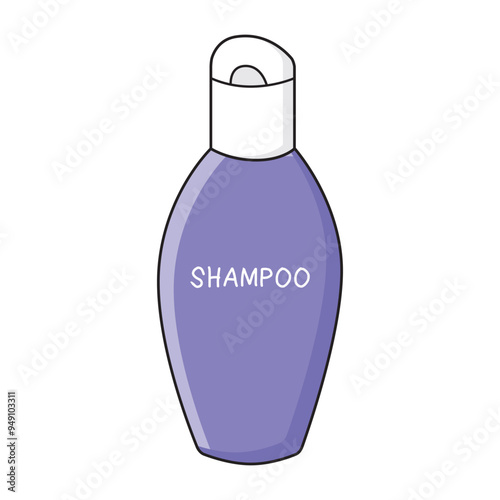Violet purple toning shampoo bottle isolated vector illustration