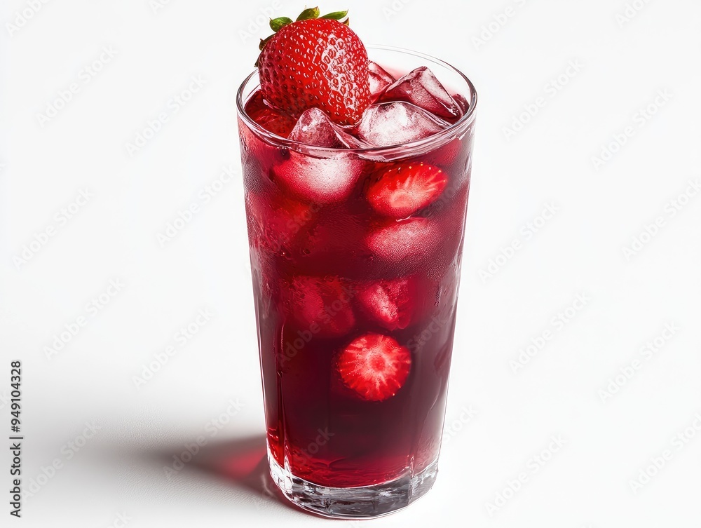 strawberry cocktail with ice strawberry cocktail with ice