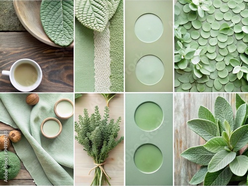 Muted Soft Sage Calming Cool Soft Natural Earthy Color of the Year Technical Details Concept Style photo