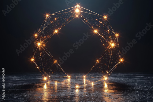 A diagram of a regular dodecagon with equal sides and angles, demonstrating the properties of a twelve-sided polygon. Concept of dodecagon geometry and regular polygons. photo