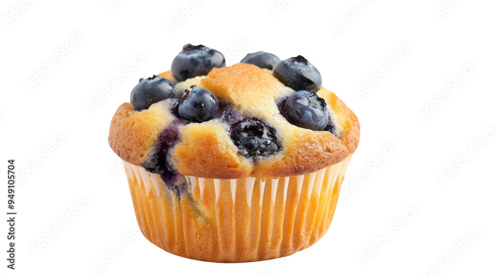 Blueberry muffin isolated on white background Blueberry muffin isolated on white background