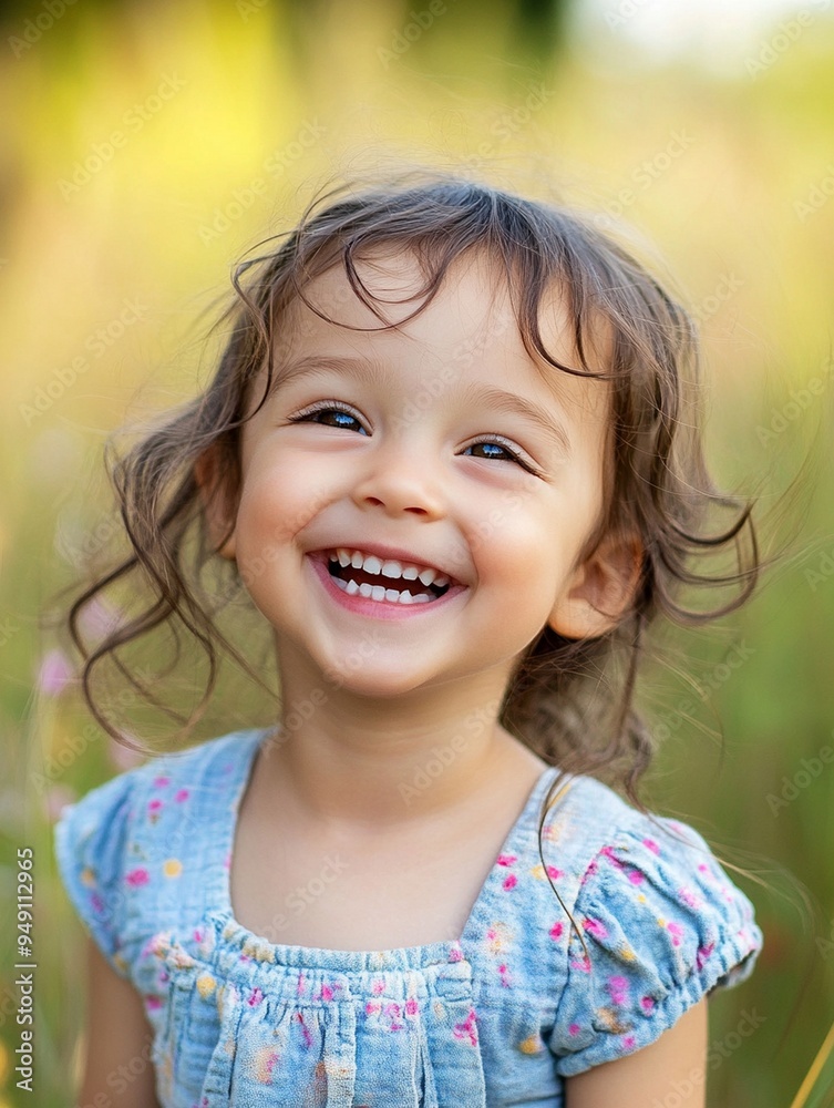 Joyful Child Smiling in Nature - Happy Childhood Moments Joyful Child Smiling in Nature - Happy Childhood Moments