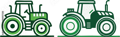 Tractor Vector Illustration - Logo Icon, Line Art, Outline, Silhouette Clipart Design