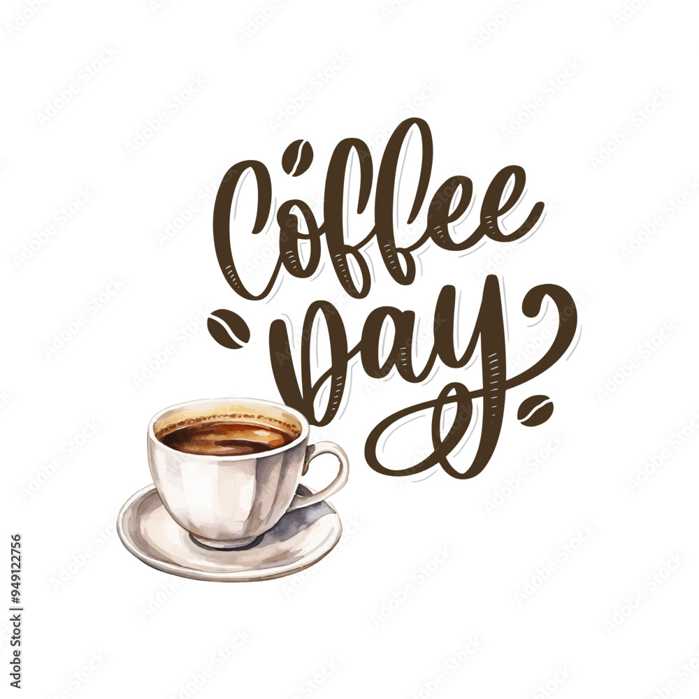 Stunning Coffee Day Vector Image – Perfect for Cafés, Promotions & T-Shirt Designs Stunning Coffee Day Vector Image – Perfect for Cafés, Promotions & T-Shirt Designs
