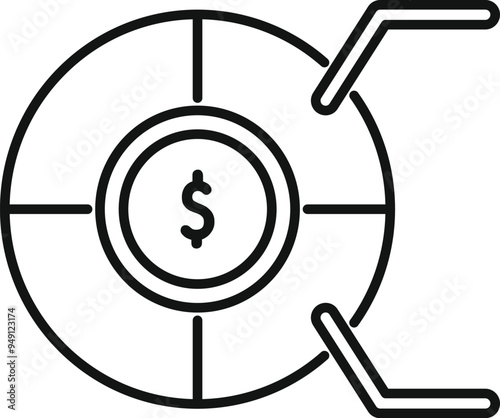 Marketing funnel icon representing the process of attracting online users and converting them into customers