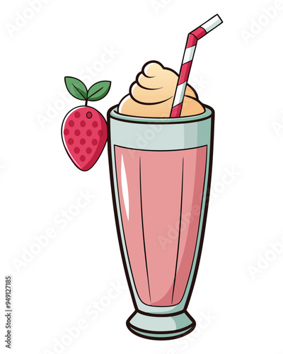 Milk shake cocktail color picture sticker