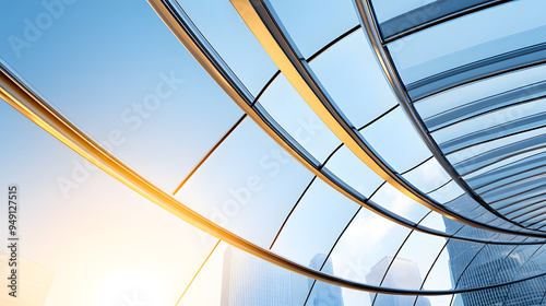 Fototapeta Naklejka Na Ścianę i Meble -  Steel and glass canopy intricate grid pattern