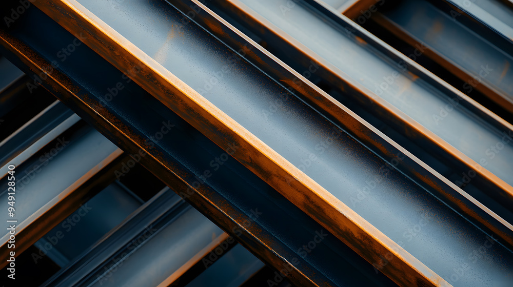 Steel beams forming intricate geometric patterns Steel beams forming intricate geometric patterns