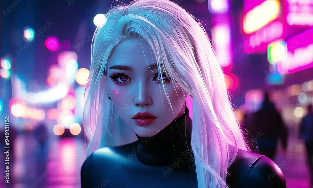 Cyberpunk Female Character with Neon Background with ai generated.
Cyberpunk Female Character with Neon Background with ai generated.