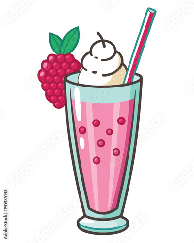 Milk shake cocktail color picture sticker