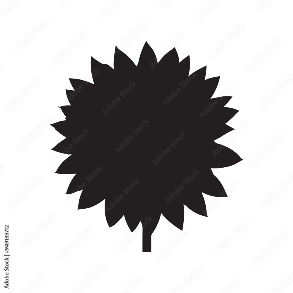 black Sunflower vector with white background black Sunflower vector with white background