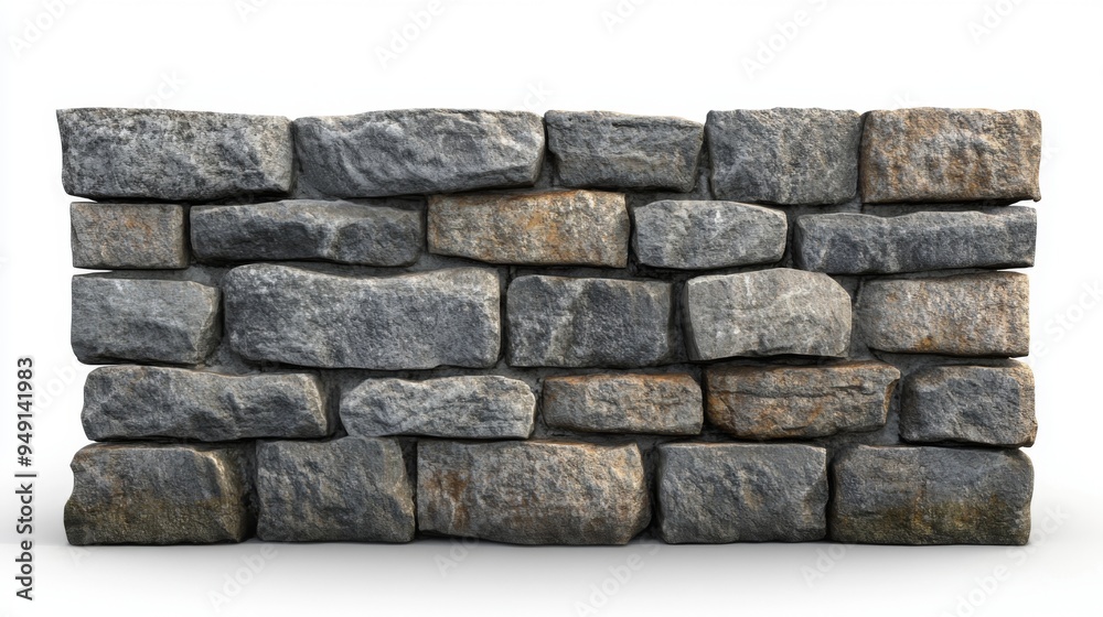 A close-up view of a stone wall with rough, irregular stones arranged in a random pattern. A close-up view of a stone wall with rough, irregular stones arranged in a random pattern.