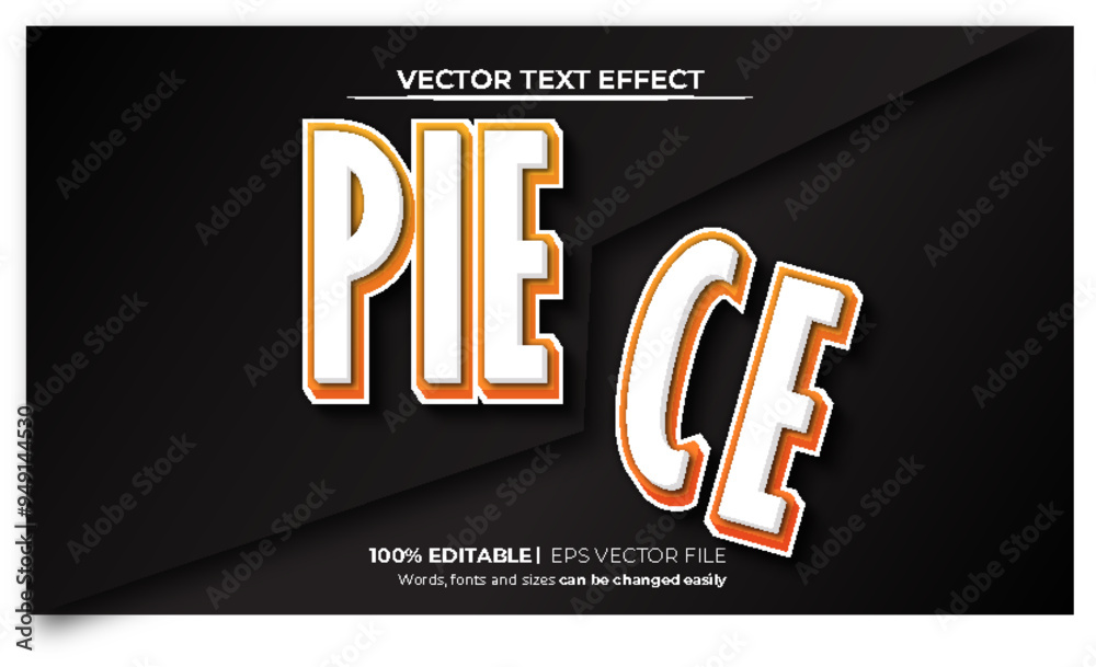 Editable text effect piece text style