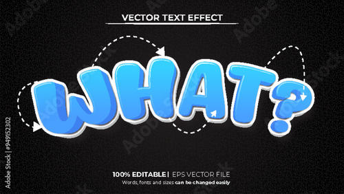 Vector what 3d text effect template