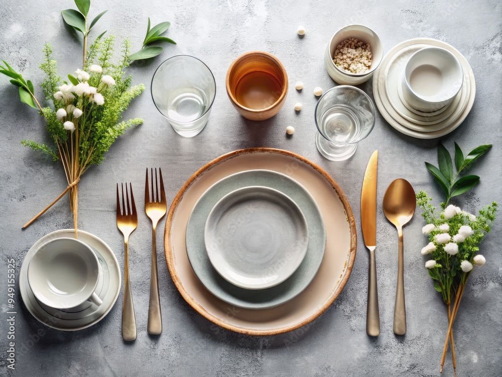 whimsical empty table setting minimalistic Scandinavian design whimsical empty table setting minimalistic Scandinavian design