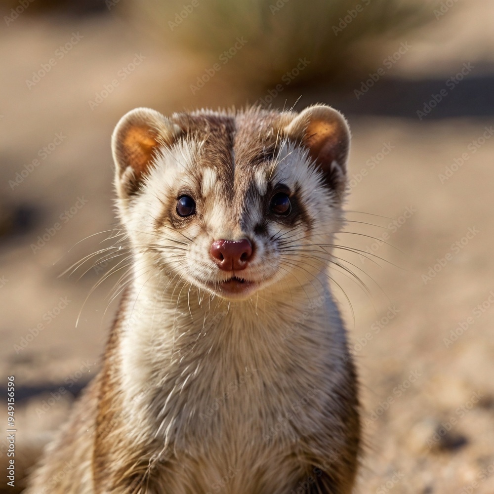 Fototapeta premium Cute Adorable desert Furry Ferret Mammal Animal 
