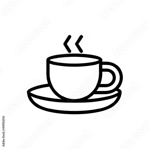 A warm cup of coffee sits on a saucer, with gentle steam rising from the surface, inviting relaxation during a cozy morning or afternoon moment