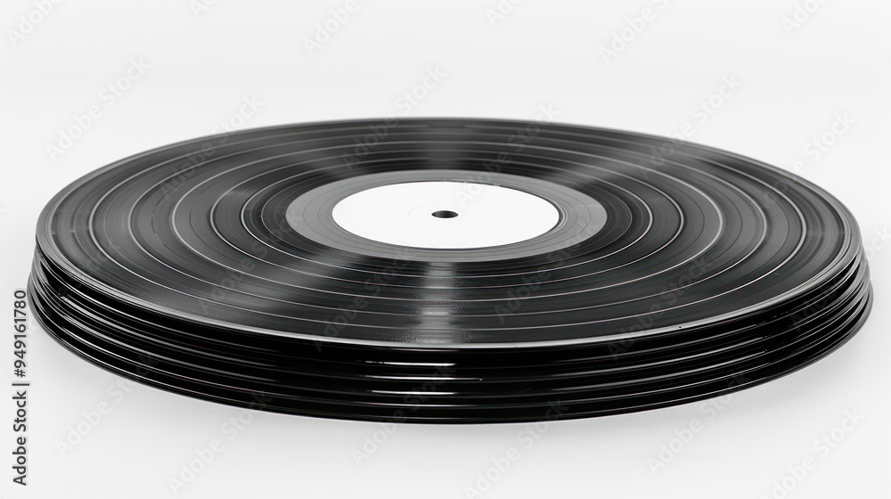 Classic Vinyl Record on White Background Classic Vinyl Record on White Background