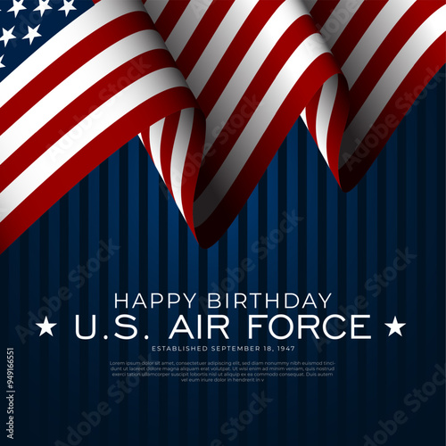 US Air Force Birthday September 18th Background Vector Illustration