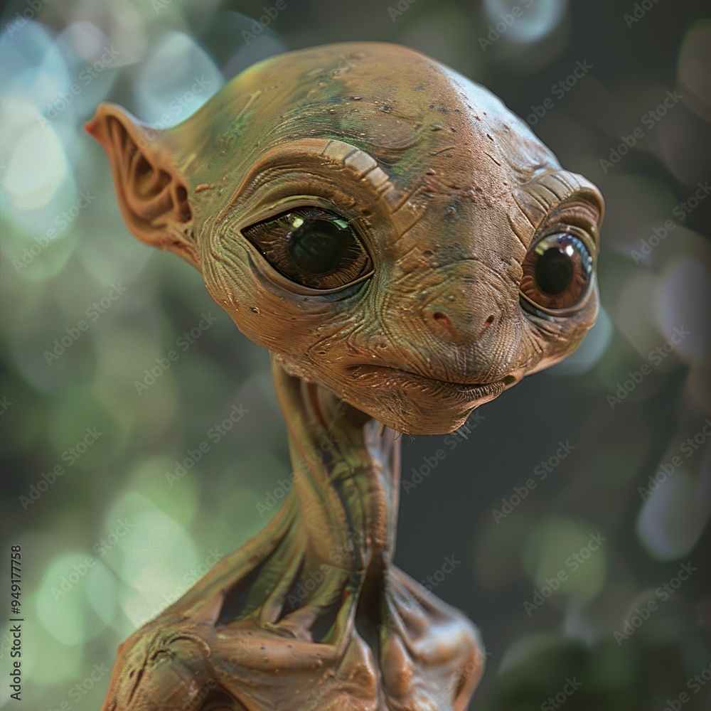 Close-up Portrait of a Realistic Alien Creature Close-up Portrait of a Realistic Alien Creature
