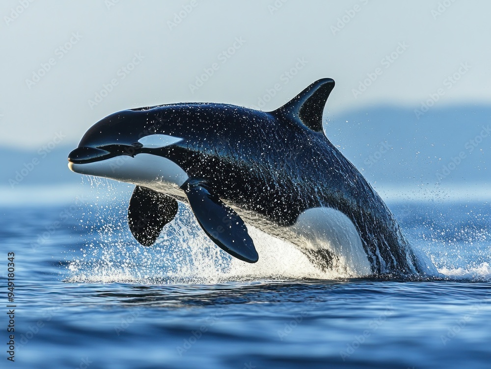 Fototapeta premium Orca Whale Leaping Out of the Water