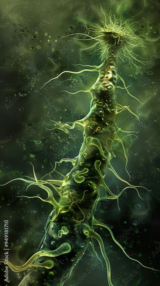 Fototapeta premium Abstract Green Organic Shapes - Digital Art