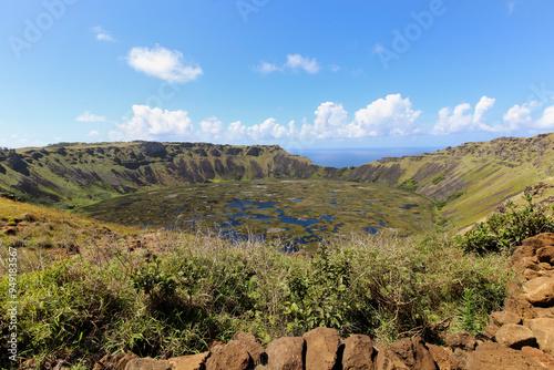 Fotografía Volcán Rani Kau, Rapa Nui, Isla de Pascua, Chile