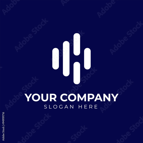 simple white wave resonance modern logo design
